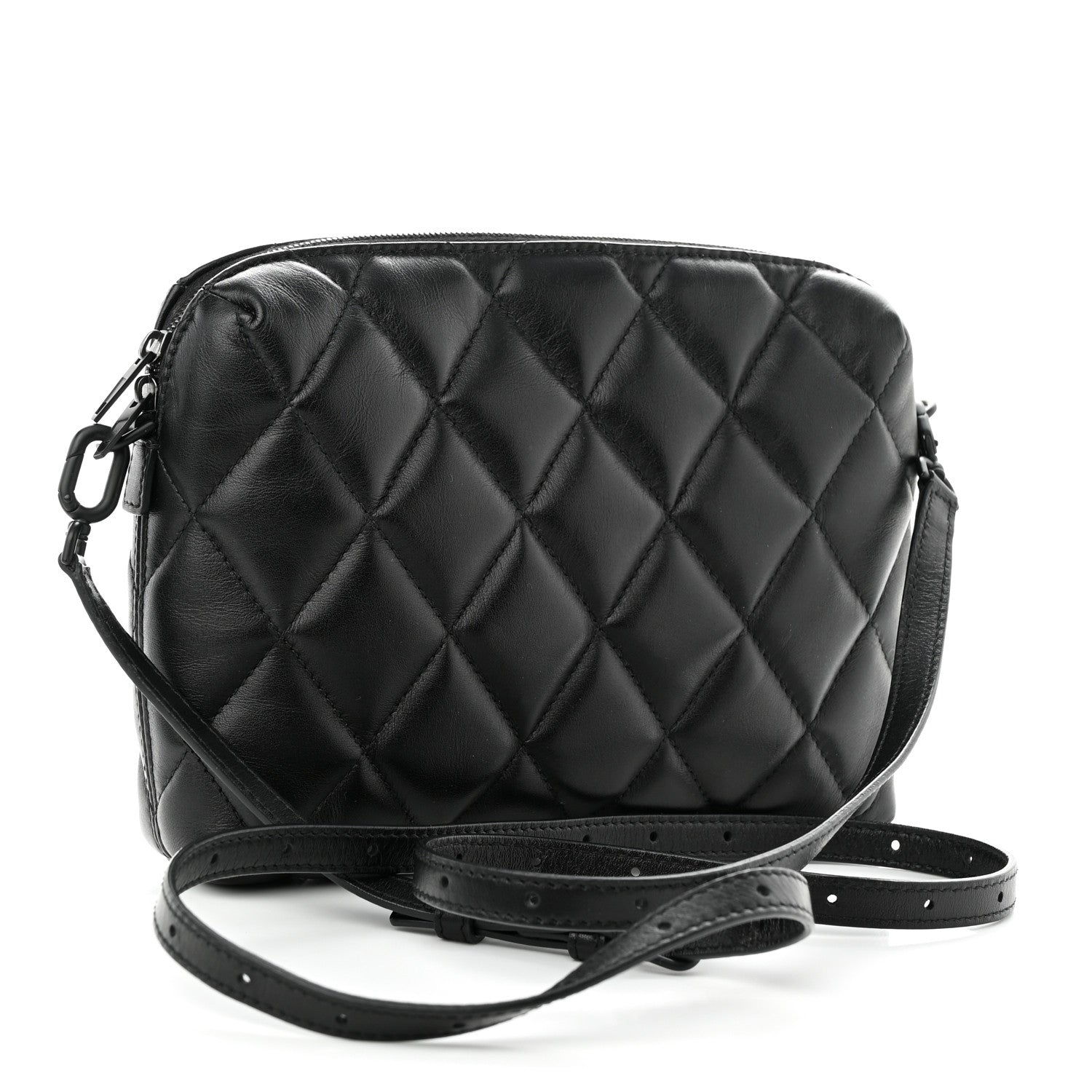 Balenciaga Nappa Calfskin Quilted Touch B Camera Shoulder Bag Black 3 of 10