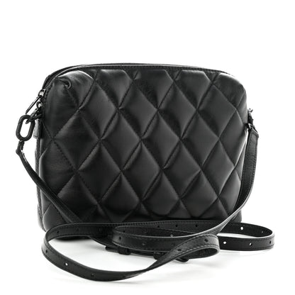 Balenciaga Nappa Calfskin Quilted Touch B Camera Shoulder Bag Black 3 of 10