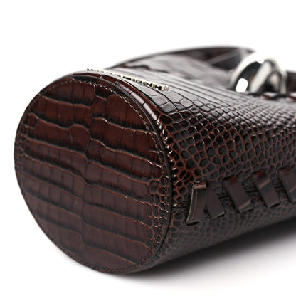 Jacquemus Calfskin Crocodile Embossed Le Petit Bambola Midnight Brown 9 of 9