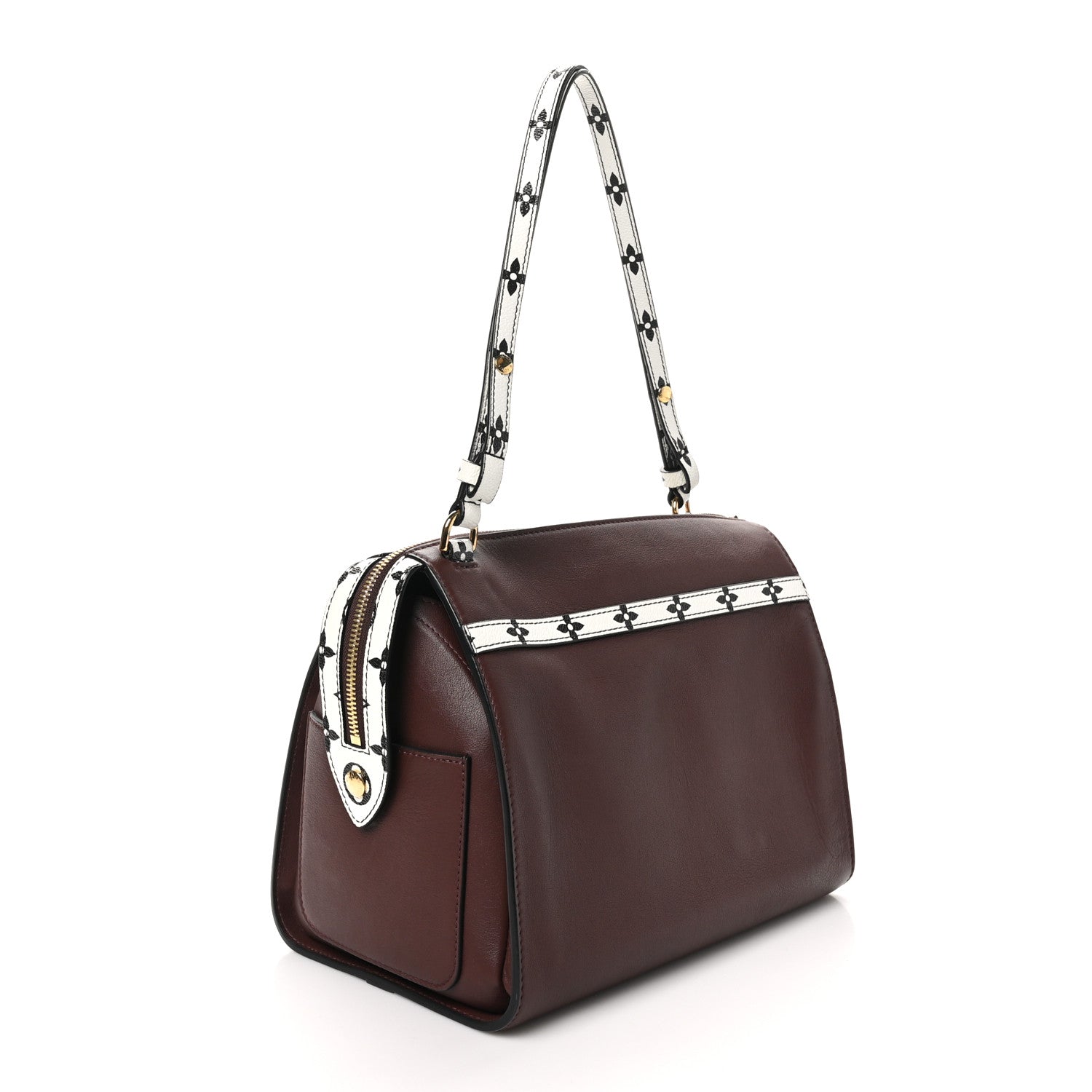 Louis Vuitton Calfskin Colored Monogram Speedy Amazon Chocolate White 3 of 9