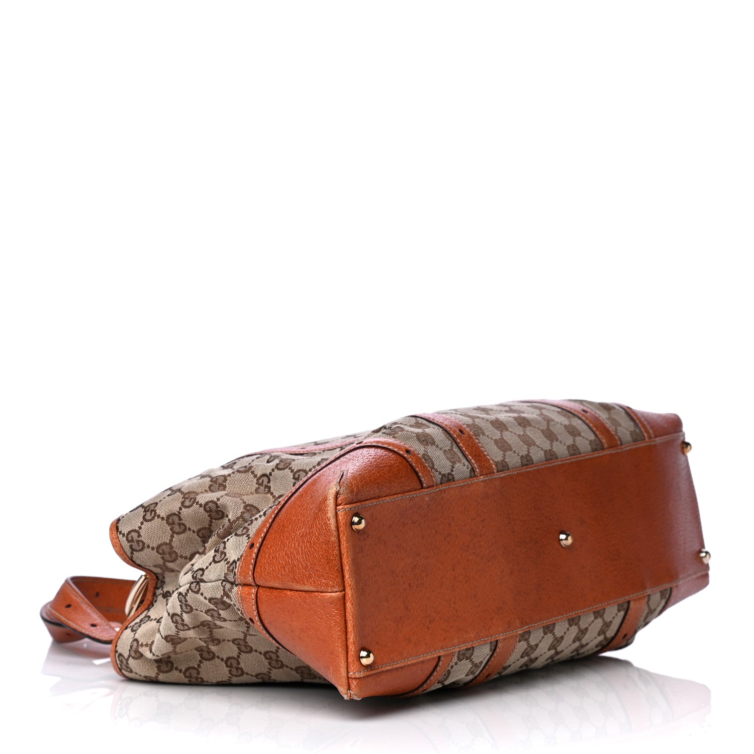 Gucci Monogram Horsebit Large Glam Shoulder Bag Brown 4 of 14