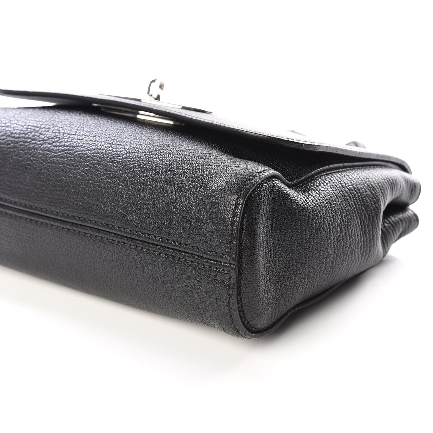 Glossy Goatskin Small Lily Flap Black