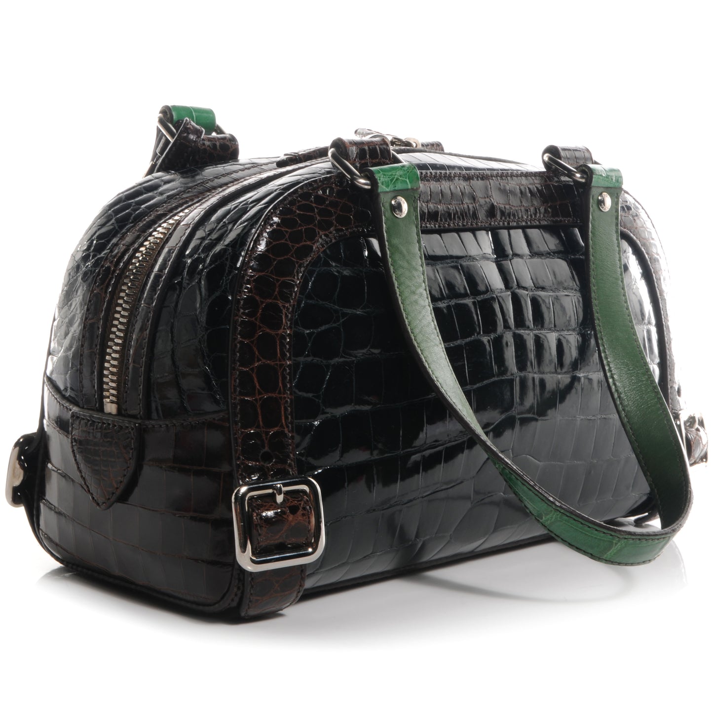 Crocodile Colour Buckles Bag Green