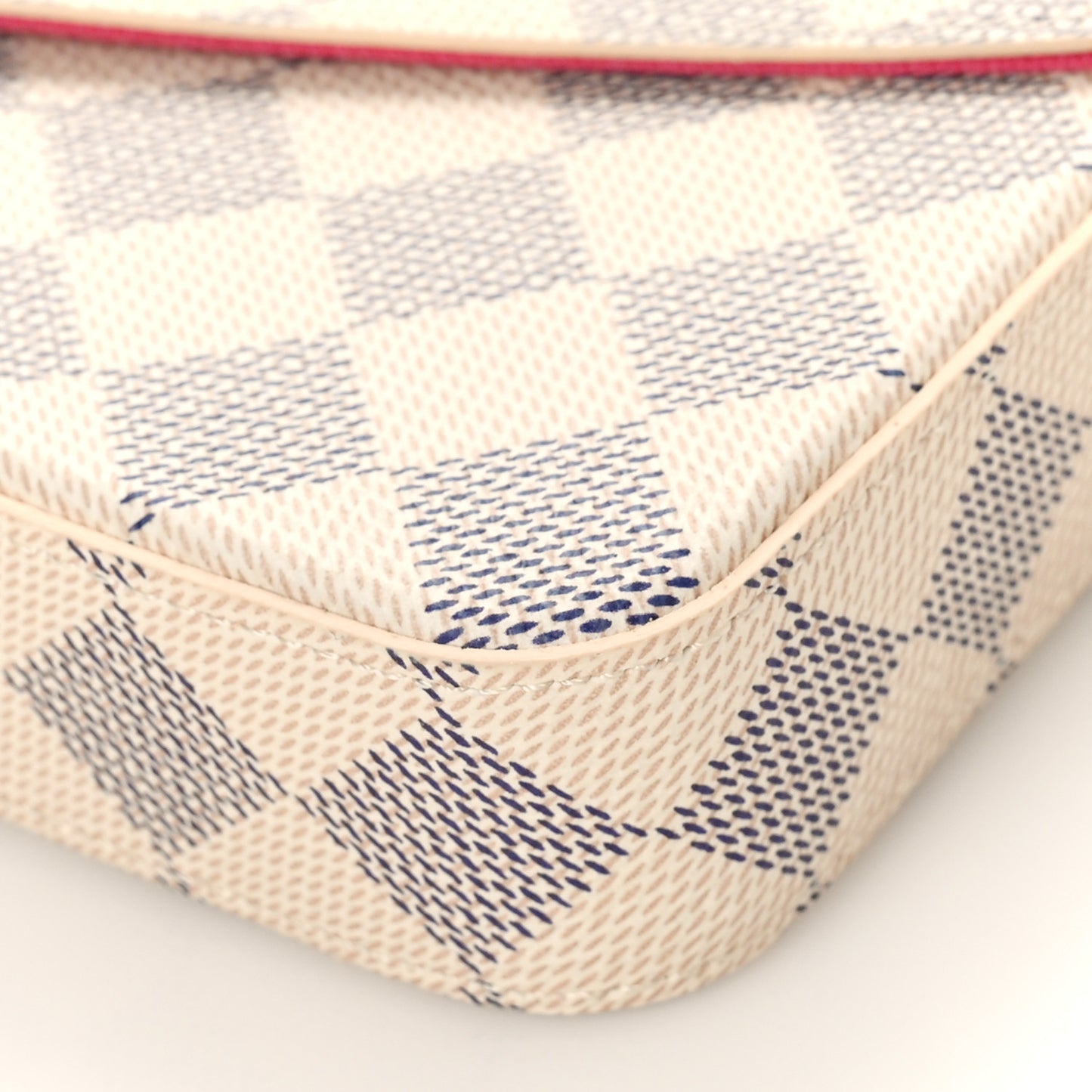 Damier Azur Studded Pochette Felicie Chain Wallet Fuchsia