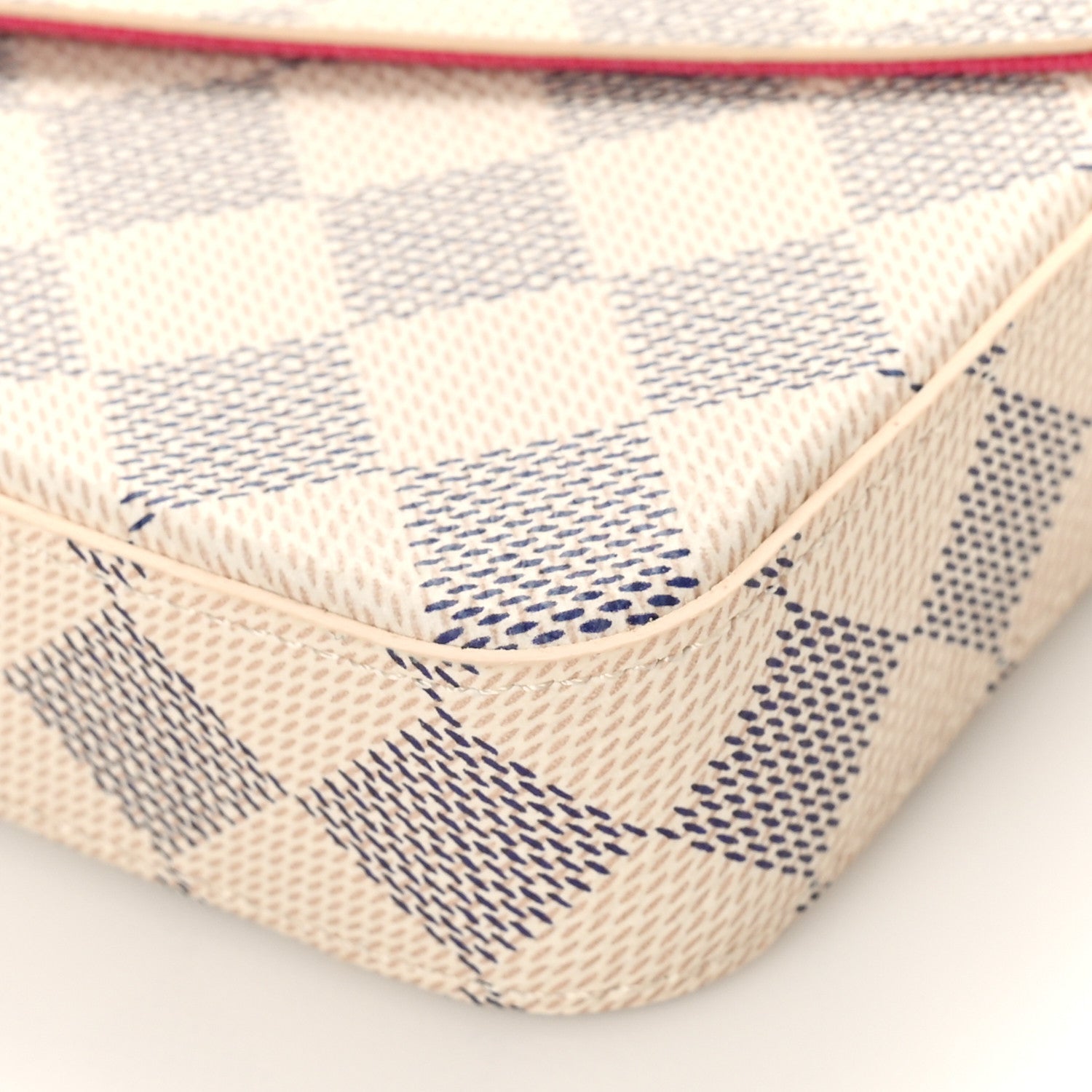 Louis Vuitton Damier Azur Studded Pochette Felicie Chain Wallet Fuchsia 9 of 9