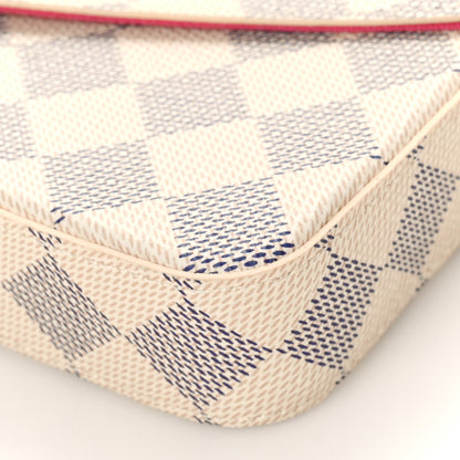 Louis Vuitton Damier Azur Studded Pochette Felicie Chain Wallet Fuchsia 9 of 9