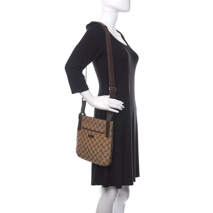 Gucci GG Plus Monogram Small Flat Messenger Bag Dark Brown 2 of 14