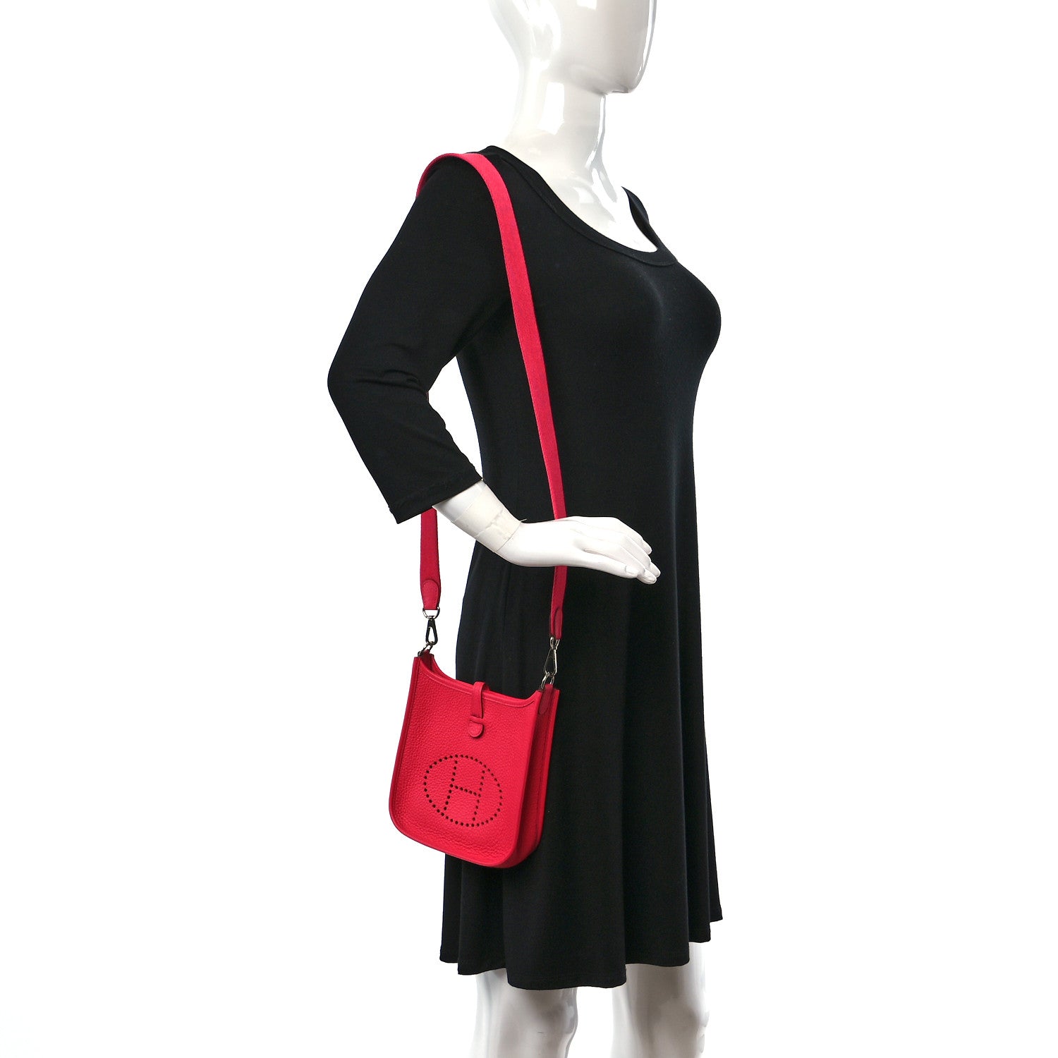 Hermes Taurillon Clemence Evelyne TPM Rose Extreme 2 of 9