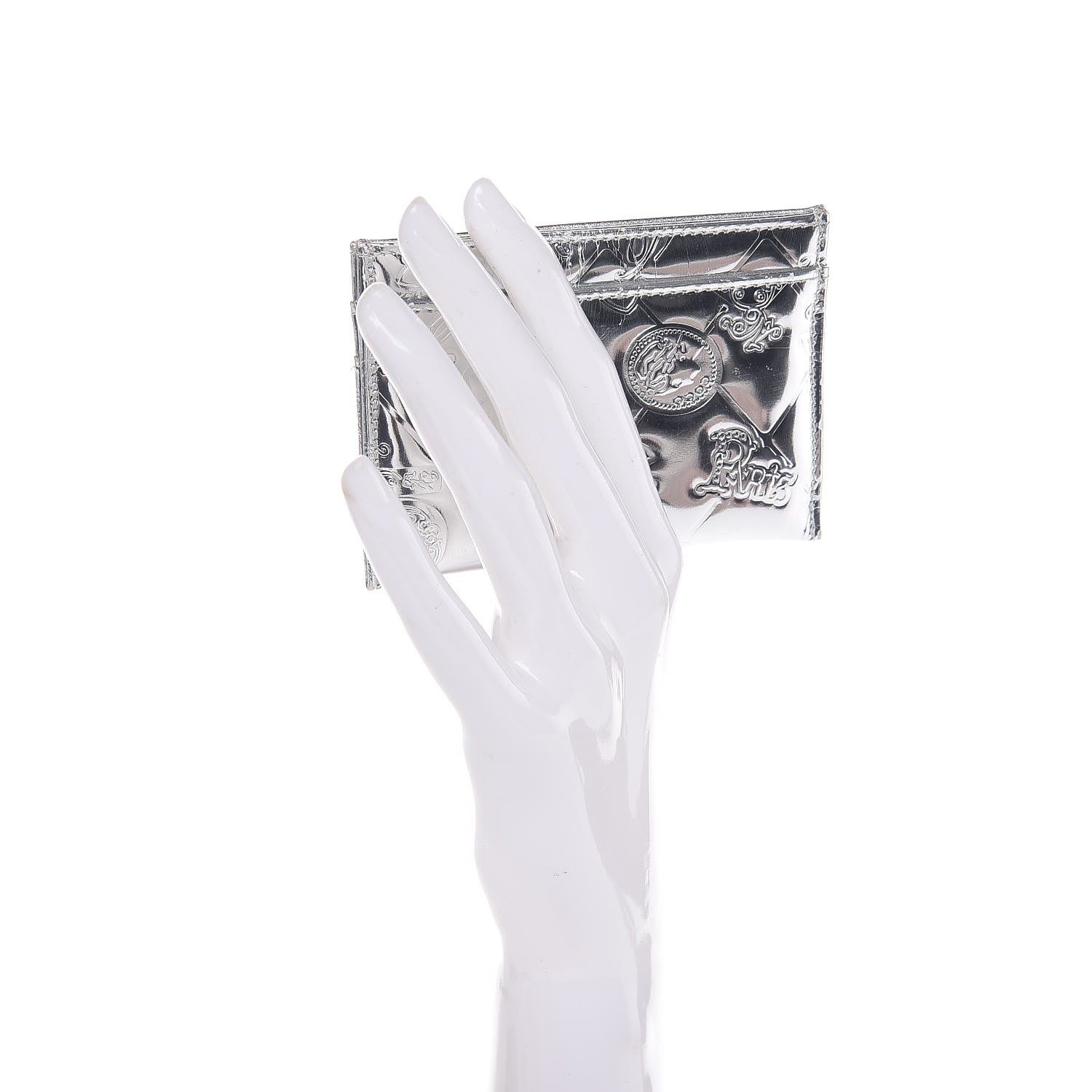 Chanel Patent Calfskin Lucky Symbols Card Holder Case Silver 2 of 9