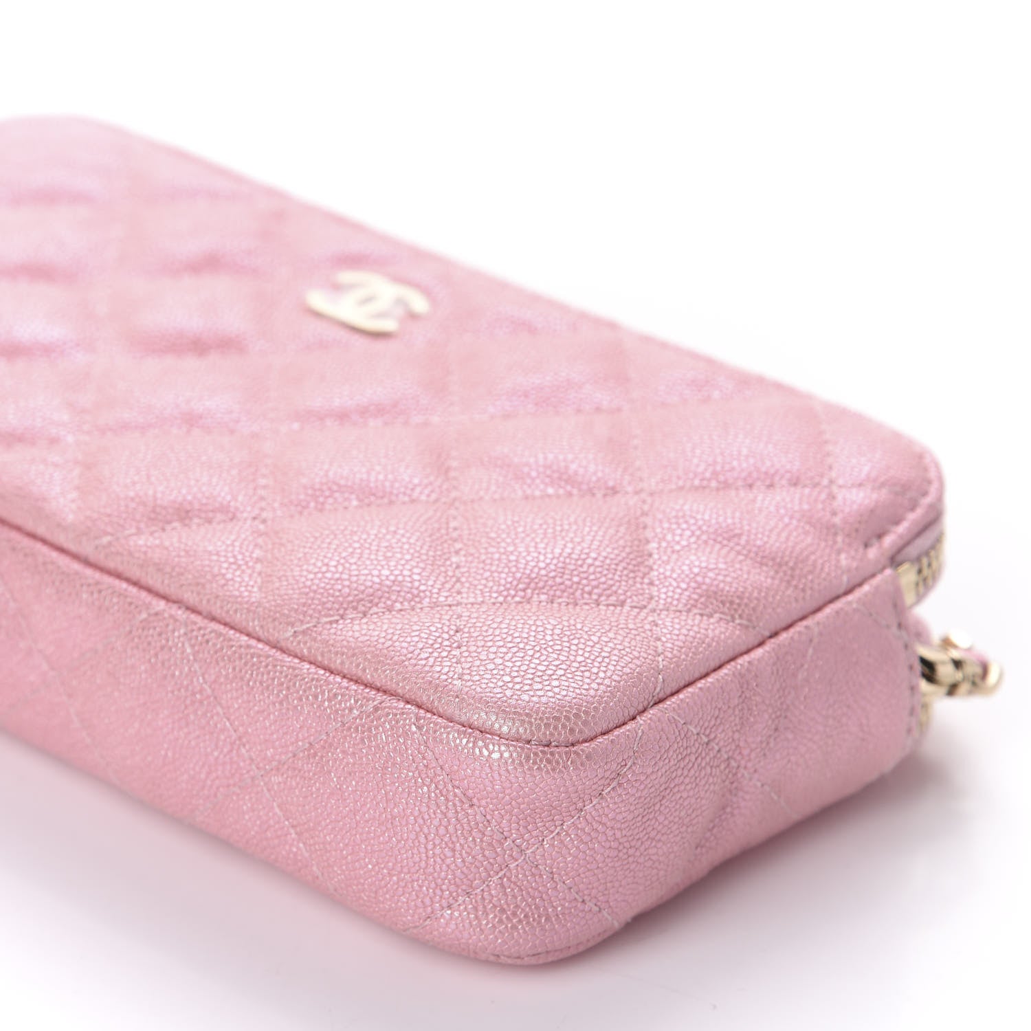 Chanel Iridescent Caviar Quilted Small Clutch With Chain Pink 7 of 12