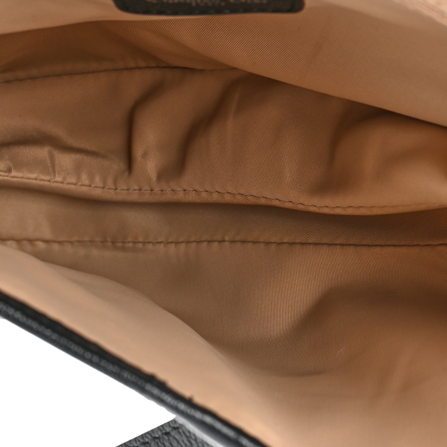 Shiny Goatskin Saddle Bag Black