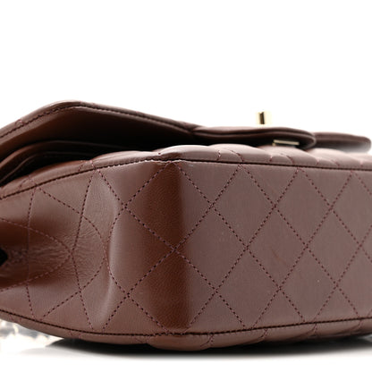 Chanel Lambskin Quilted Small Double Flap Dark Brown 9 of 10