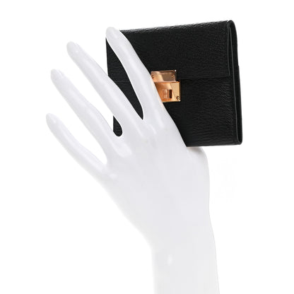 Hermes Chevre Mysore Clic Mini Card Holder Black 2 of 8
