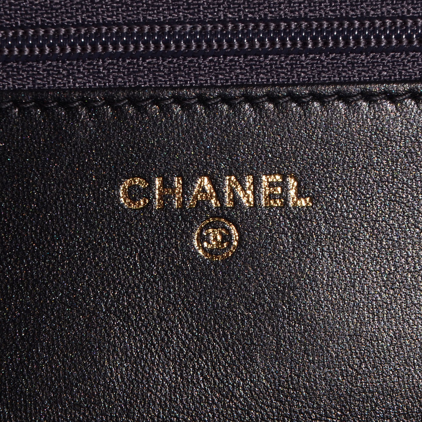 Calfskin Double Stitch Boy Wallet On Chain WOC Grey
