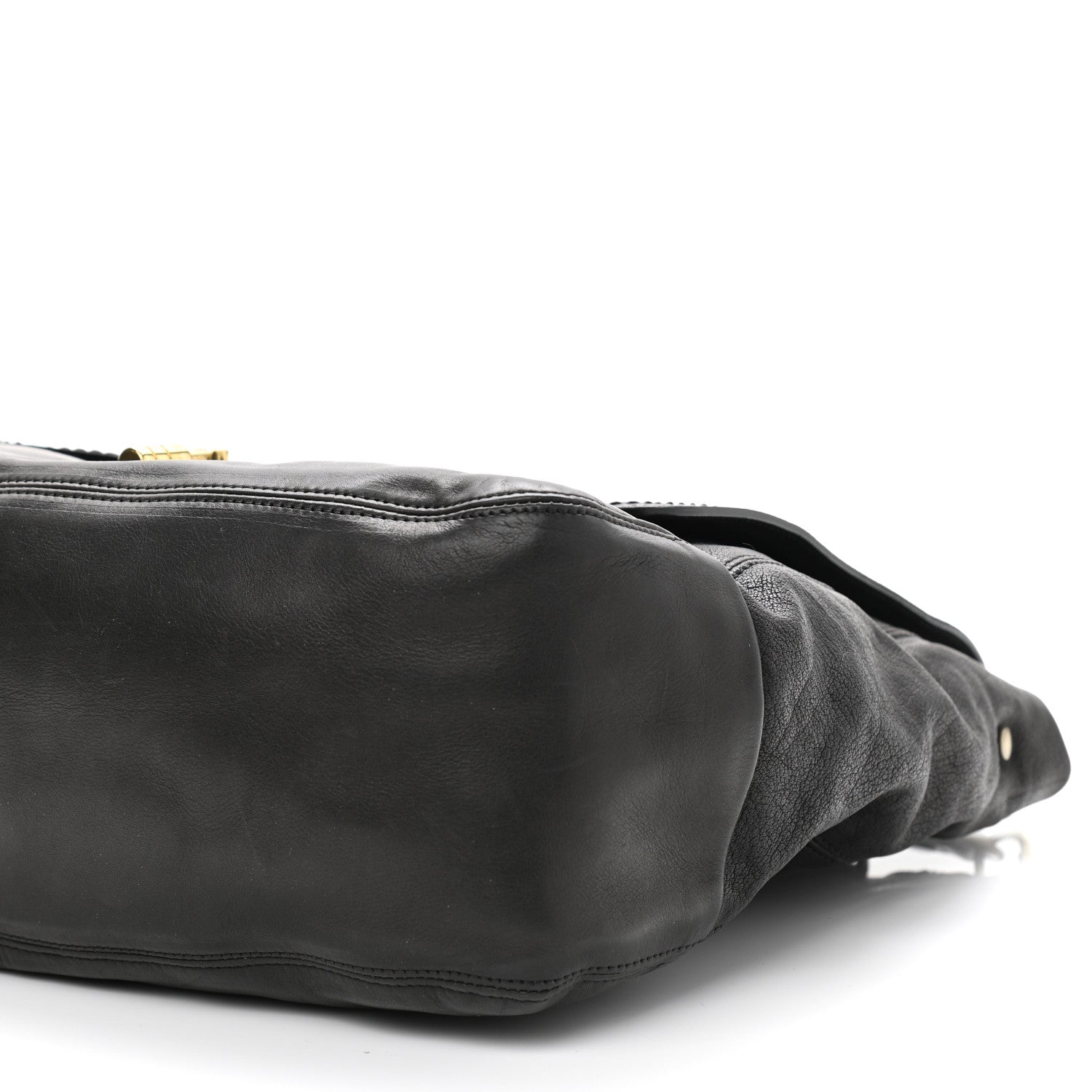 Lanvin Calfskin Lovely Leopold GM Shoulder Bag Black 8 of 9