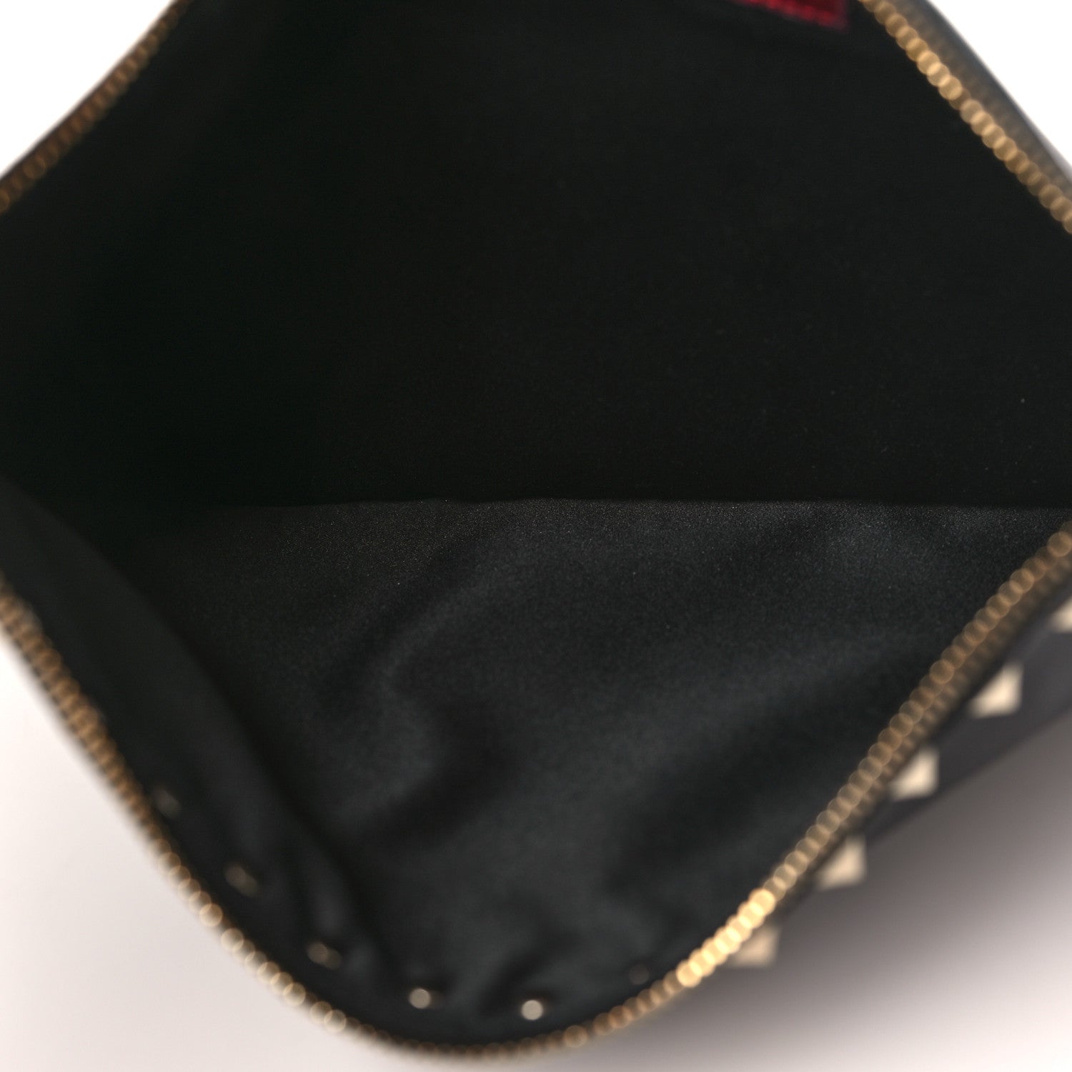 Valentino Garavani Vitello Large Rockstud Zip Wristlet Pouch Black 5 of 6