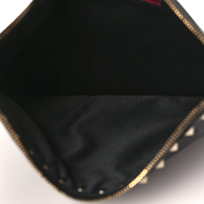 Valentino Garavani Vitello Large Rockstud Zip Wristlet Pouch Black 5 of 6