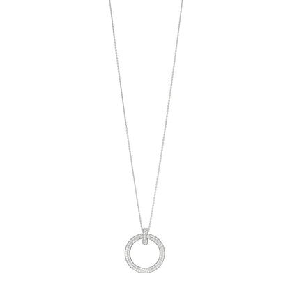 Tiffany 18K White Gold Diamond Large T T1 Circle Pendant Necklace 1 of 6