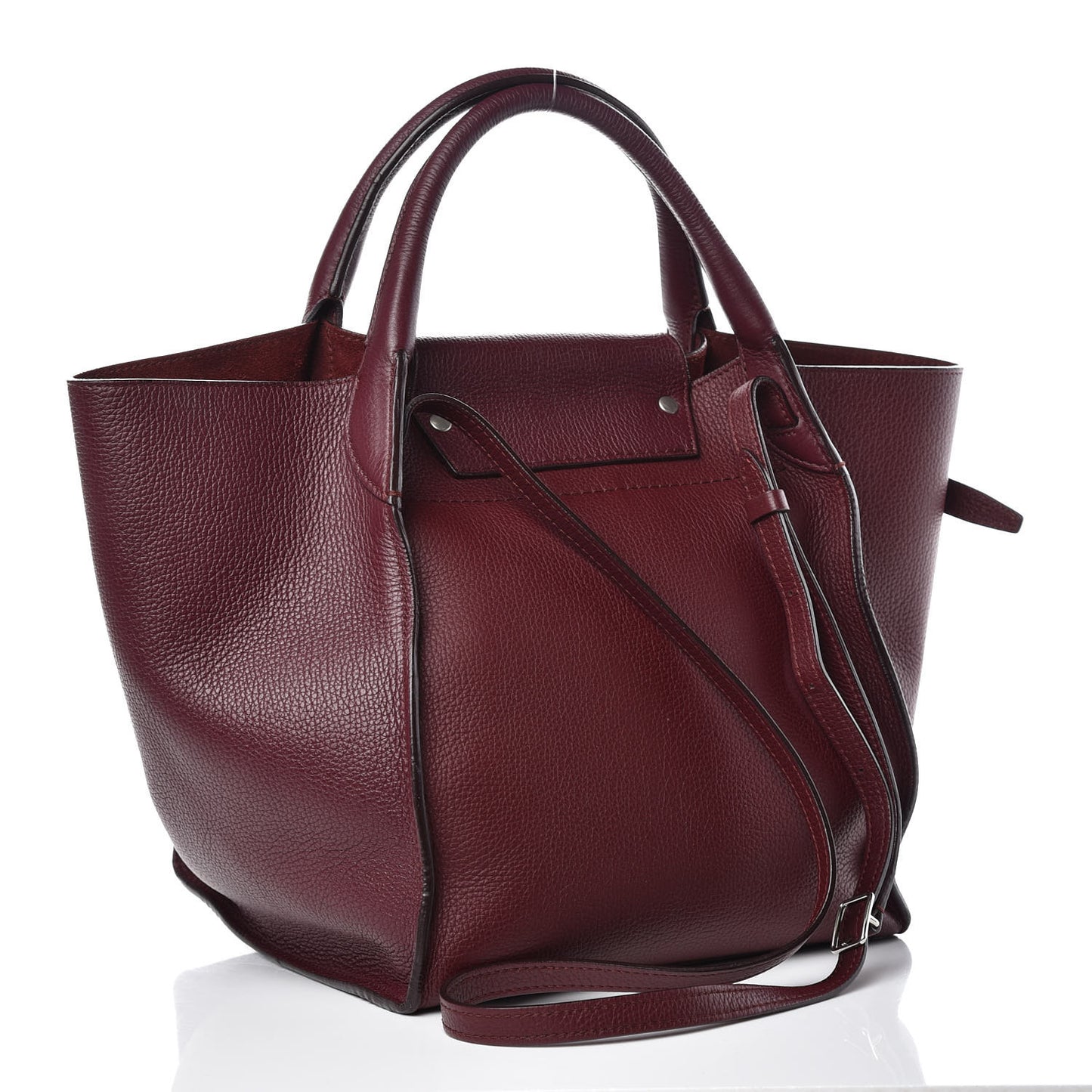 Supple Grained Calfskin Small Big Bag Wine