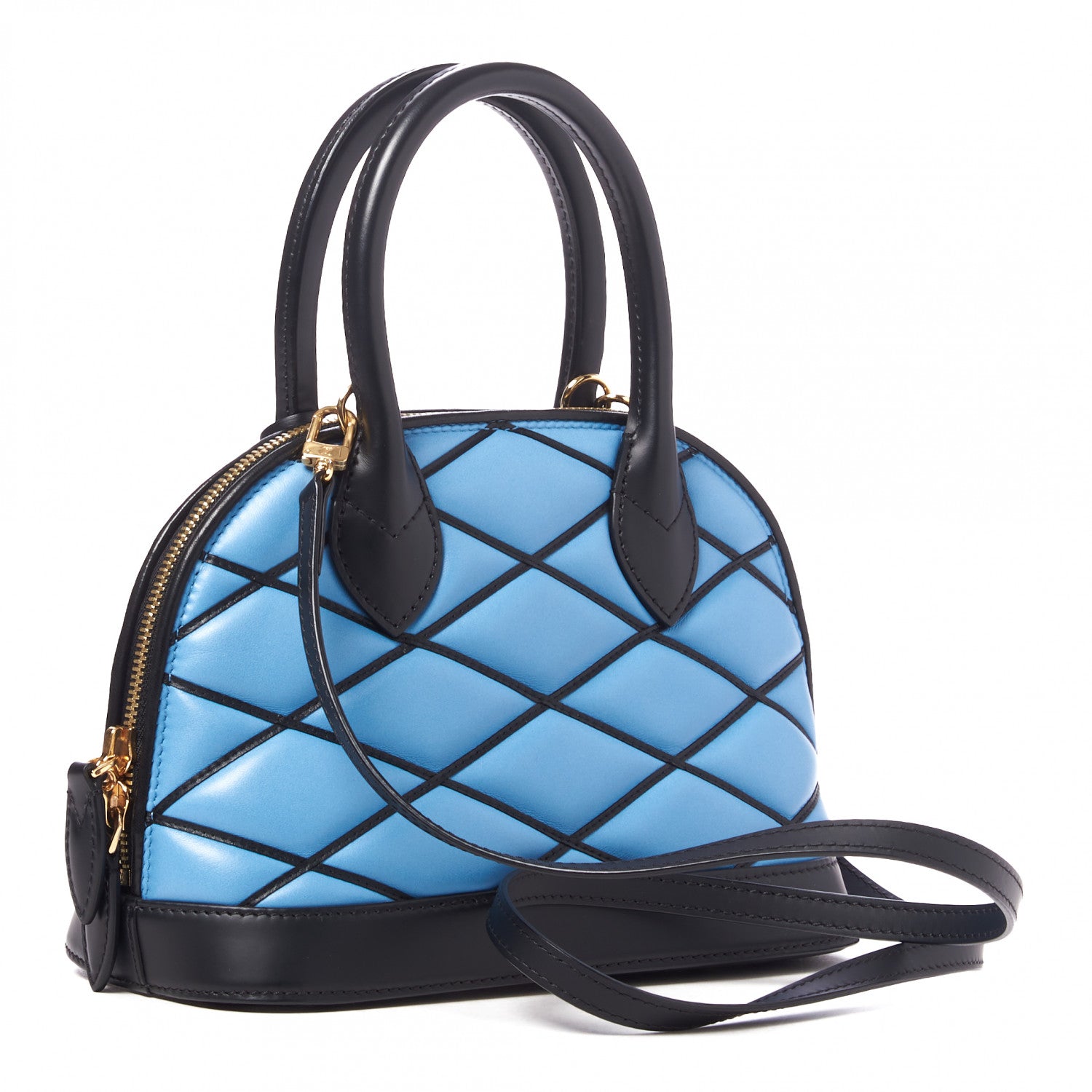Louis Vuitton Lambskin Malletage Alma BB Bleuet 2 of 8