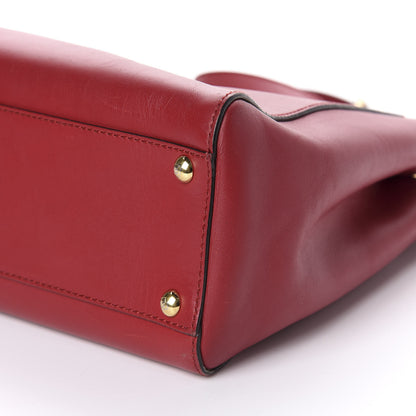 Fendi Vitello Morgan Fabric Jacquard Pequin Medium Peekaboo Iconic Satchel Mattone Tobacco Black 9 of 13