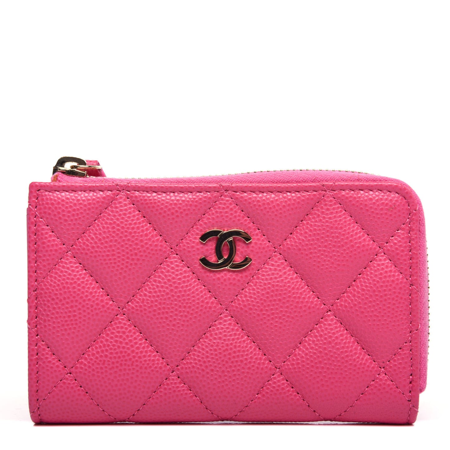 Caviar Quilted Key Holder Case Pink