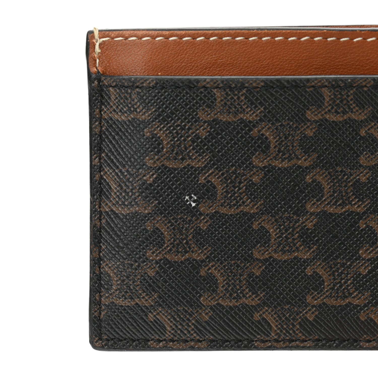 Celine Triomphe Canvas Card Holder Tan 8 of 8