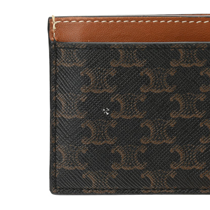 Celine Triomphe Canvas Card Holder Tan 8 of 8