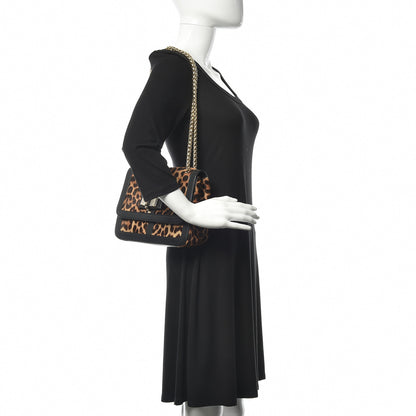 Christian Louboutin Pony Hair Leopard Print Sweet Charity Shoulder Bag Black 2 of 10