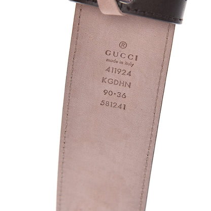Gucci GG Supreme Monogram Selleria Calfskin Interlocking G 40mm Belt 90 36 Beige Ebony Cocoa 4 of 7