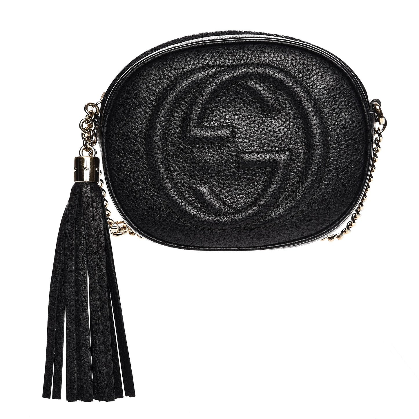 Pebbled Calfskin Mini Soho Chain Bag Black
