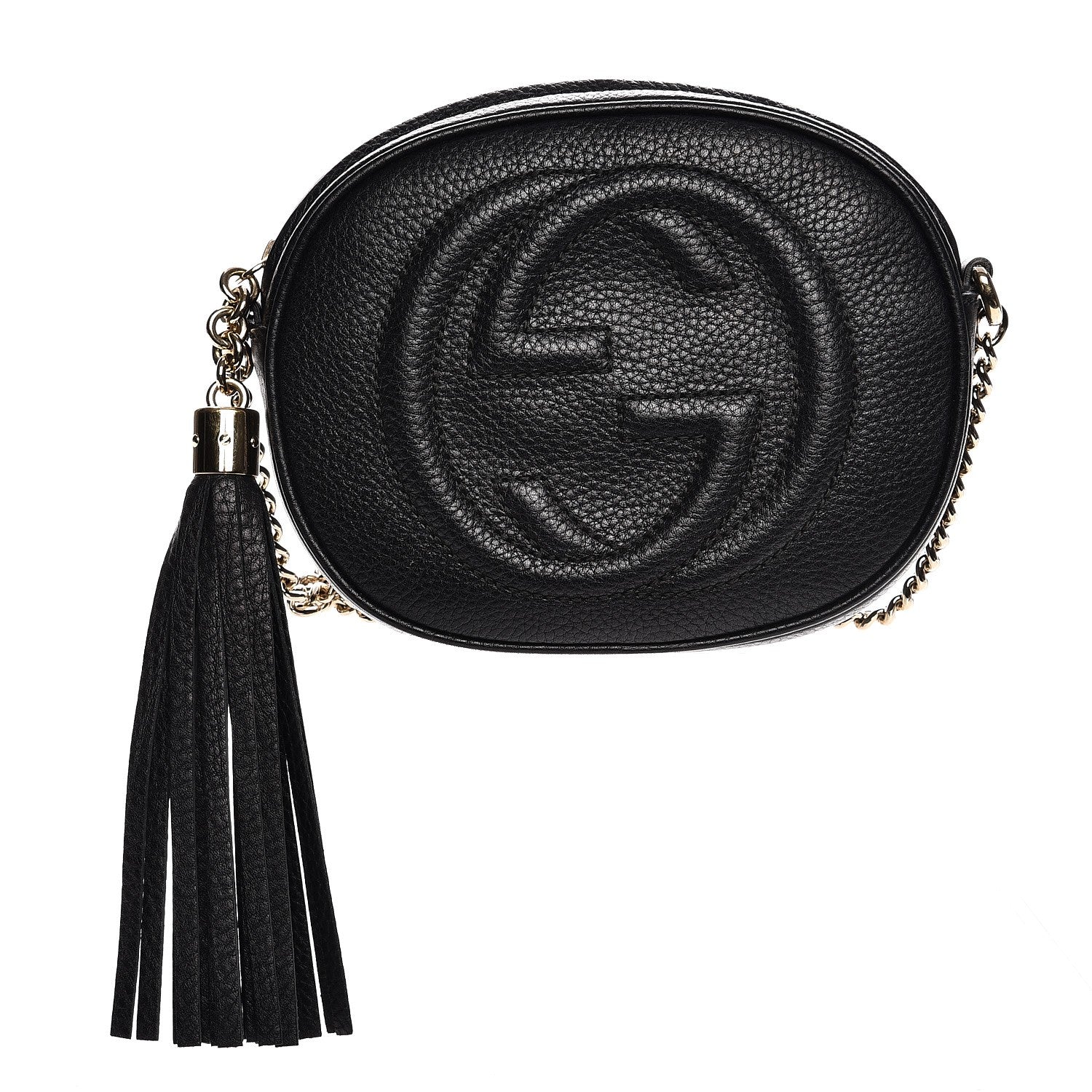 Gucci Pebbled Calfskin Mini Soho Chain Bag Black 1 of 7