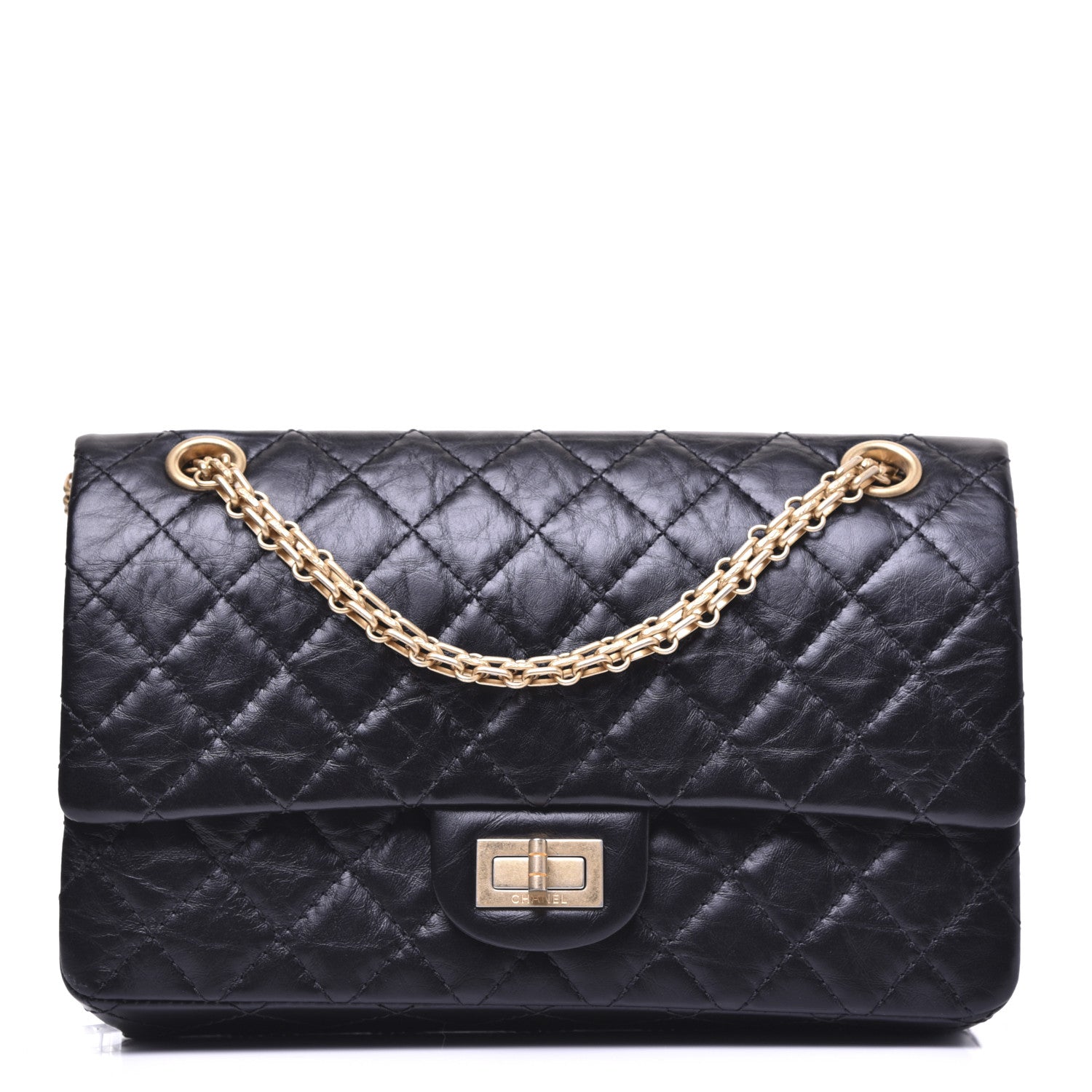 Chanel Aged Calfskin Quilted 2.55 Reissue 225 Flap Black 2 of 31