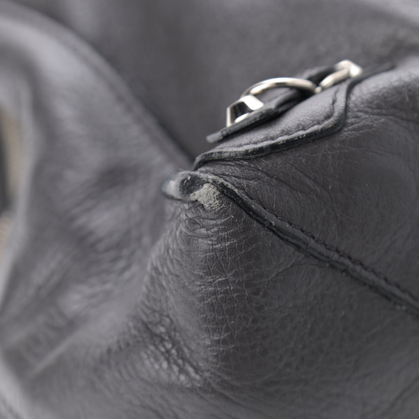 Veau Papier A4 Zip Around Tote Black Gris Fossile