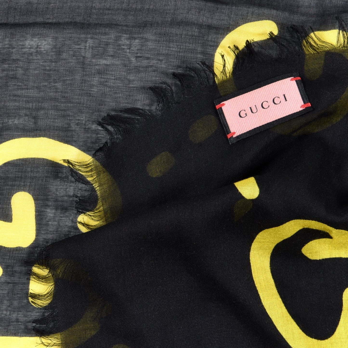 Modal Silk GG Writers Shawl Black Yellow