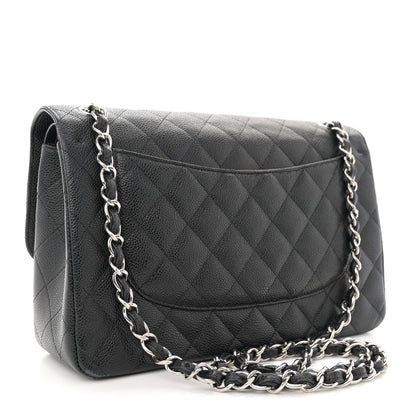 Chanel Caviar Quilted Jumbo Double Flap Black 3 of 12