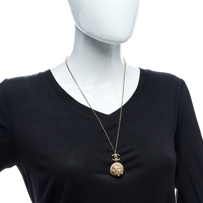 Chanel Bead Enamel Pearl CC Pendant Necklace Gold 3 of 4