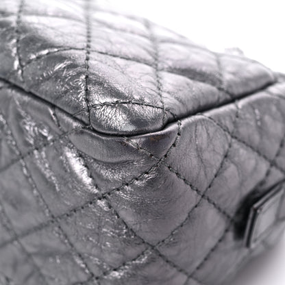 Chanel Metallic Aged Calfskin Quilted Small Reissue Camera Case Dark Silver 10 of 11