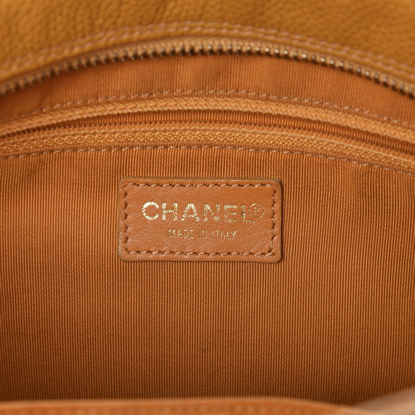 Caviar Quilted Petit Timeless Shopping Tote PTT Ochre
