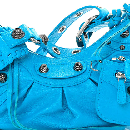 Balenciaga Agneau Arena Le Cagole Shoulder Bag XS Cyan 8 of 14