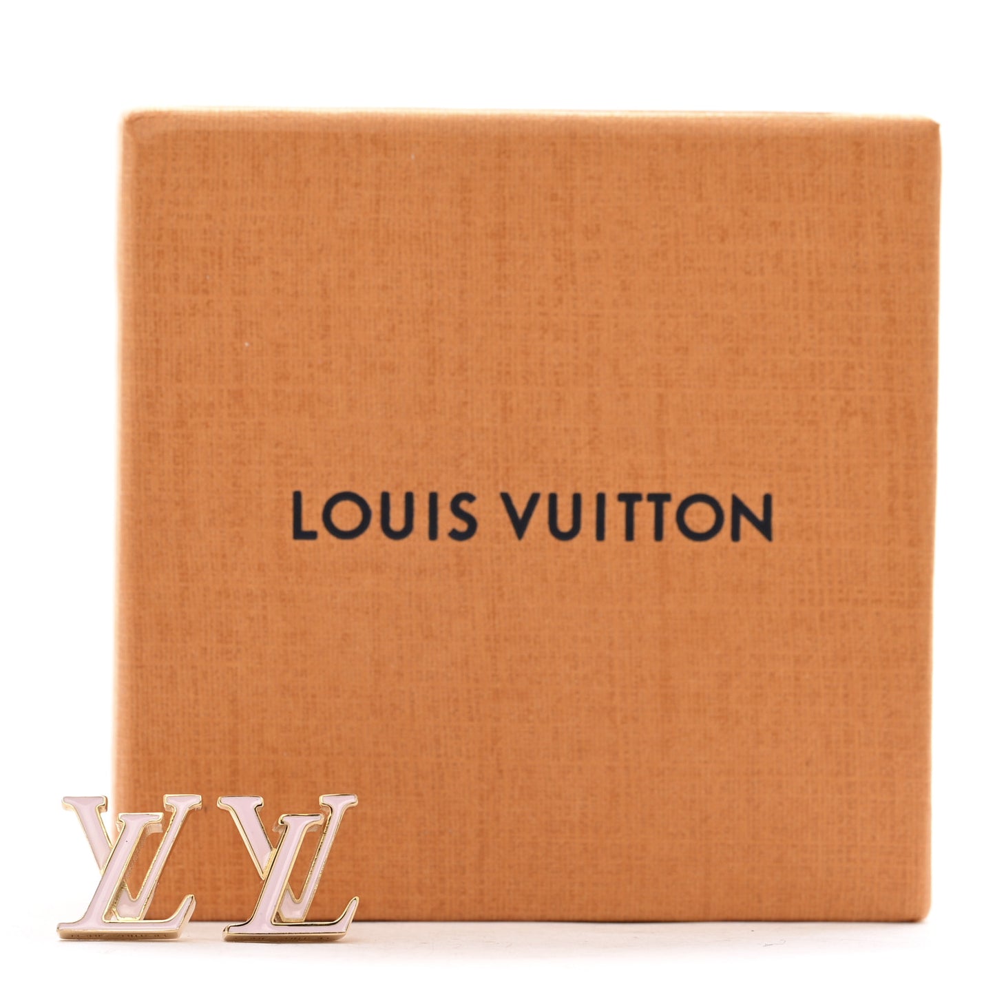 Metal Enamel LV Iconic Earrings Gold Pink
