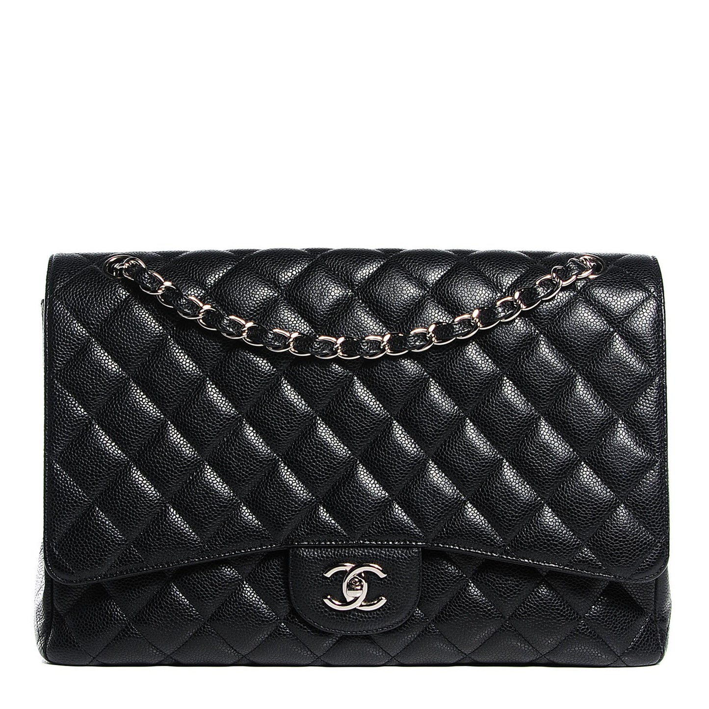 Caviar Quilted Maxi Single Flap Black