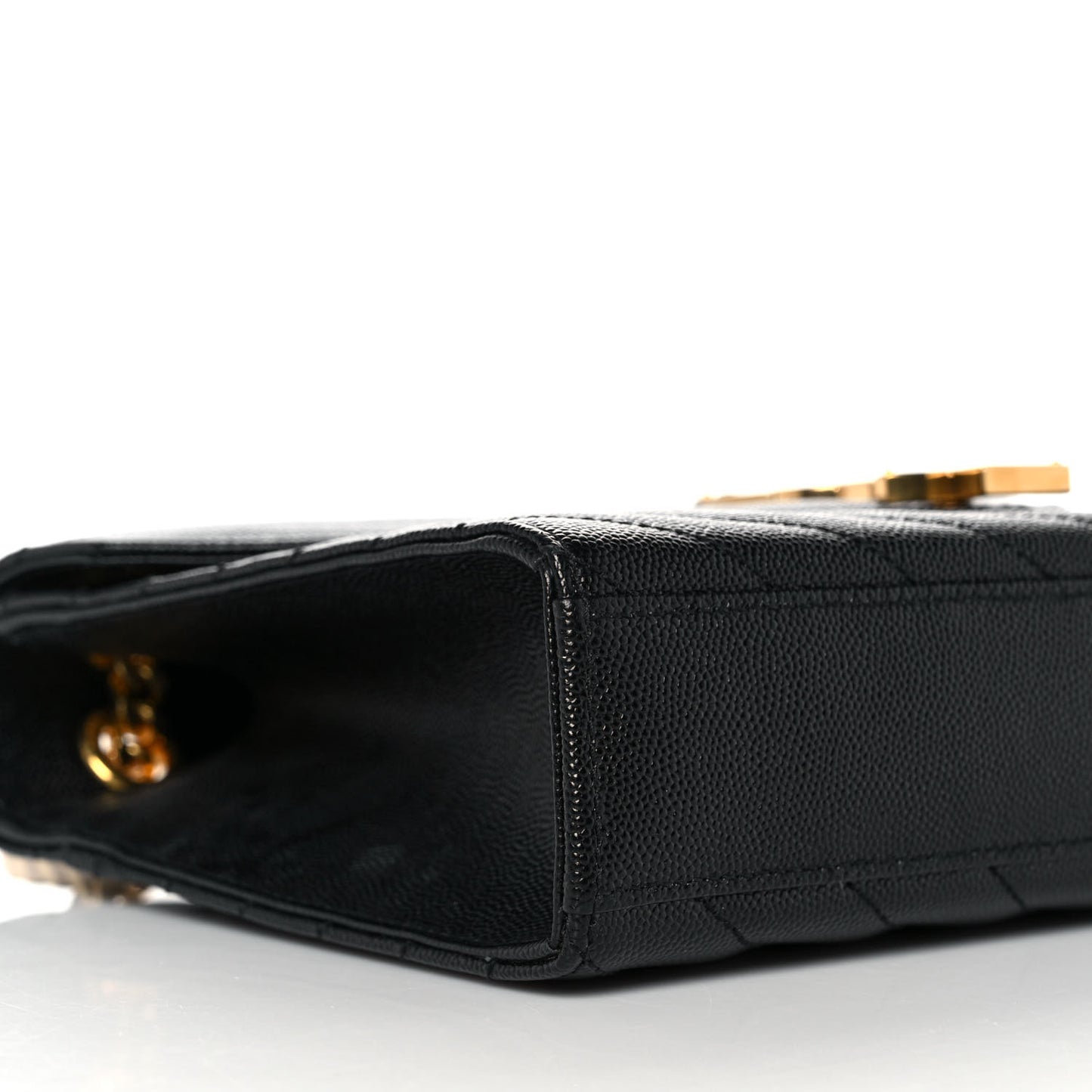 Grain De Poudre Matelasse Chevron Medium Monogram Satchel Black