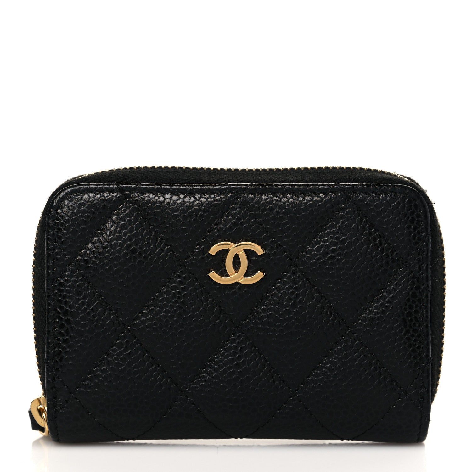 Chanel Caviar Quilted Zip Coin Purse Black 1 of 7