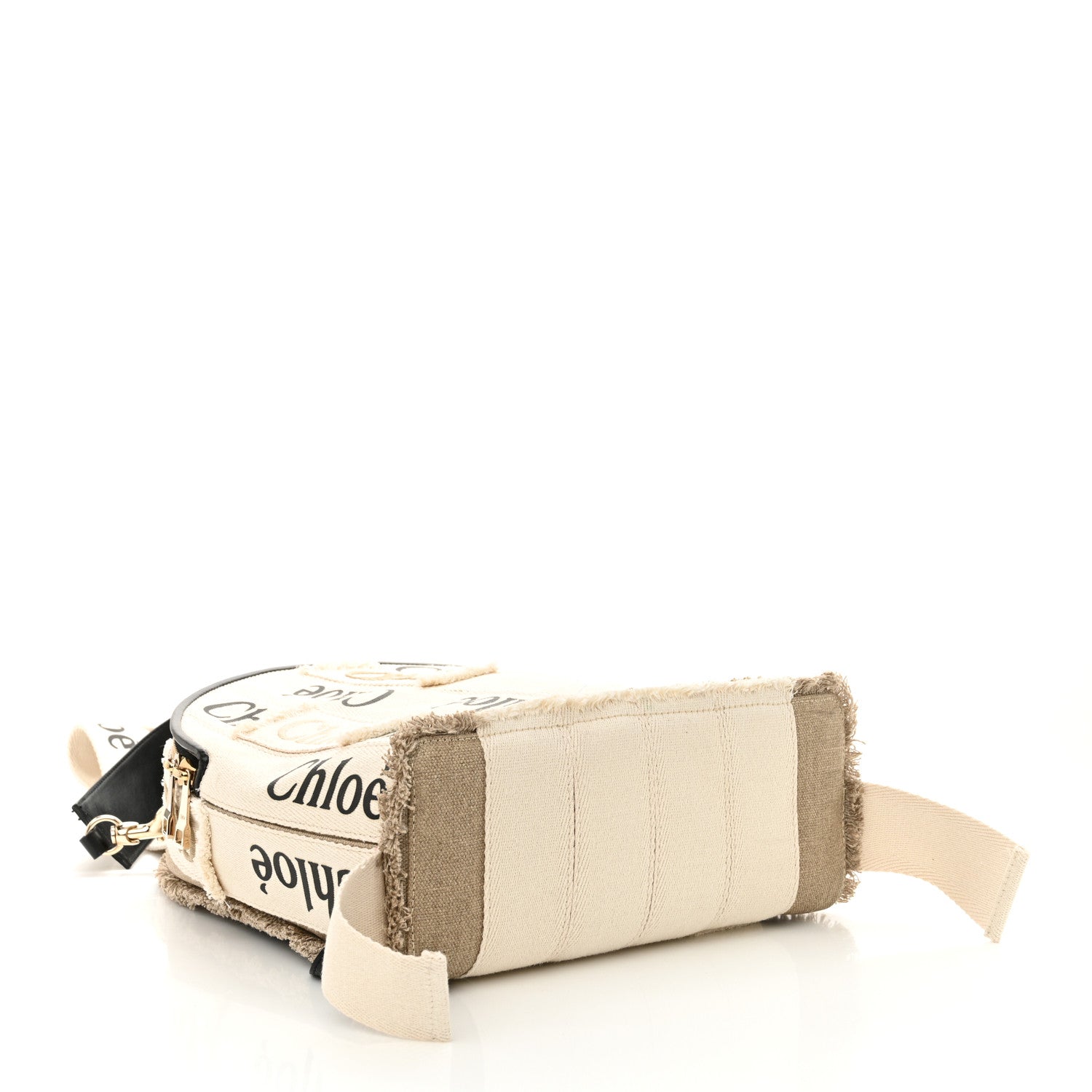 Chloe Canvas Logo Embroidered Woody Backpack Sand 1675098