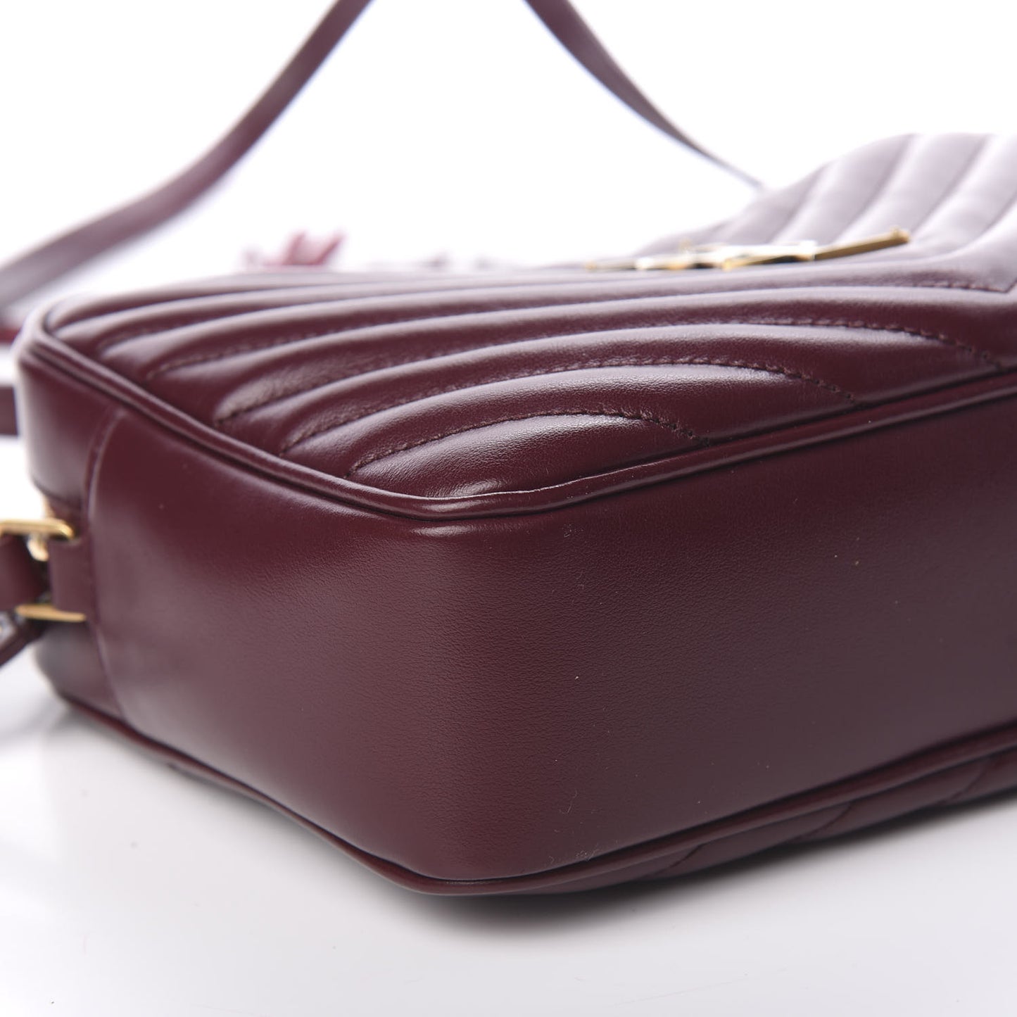Calfskin Matelasse Monogram Lou Camera Bag Dark Legion Red