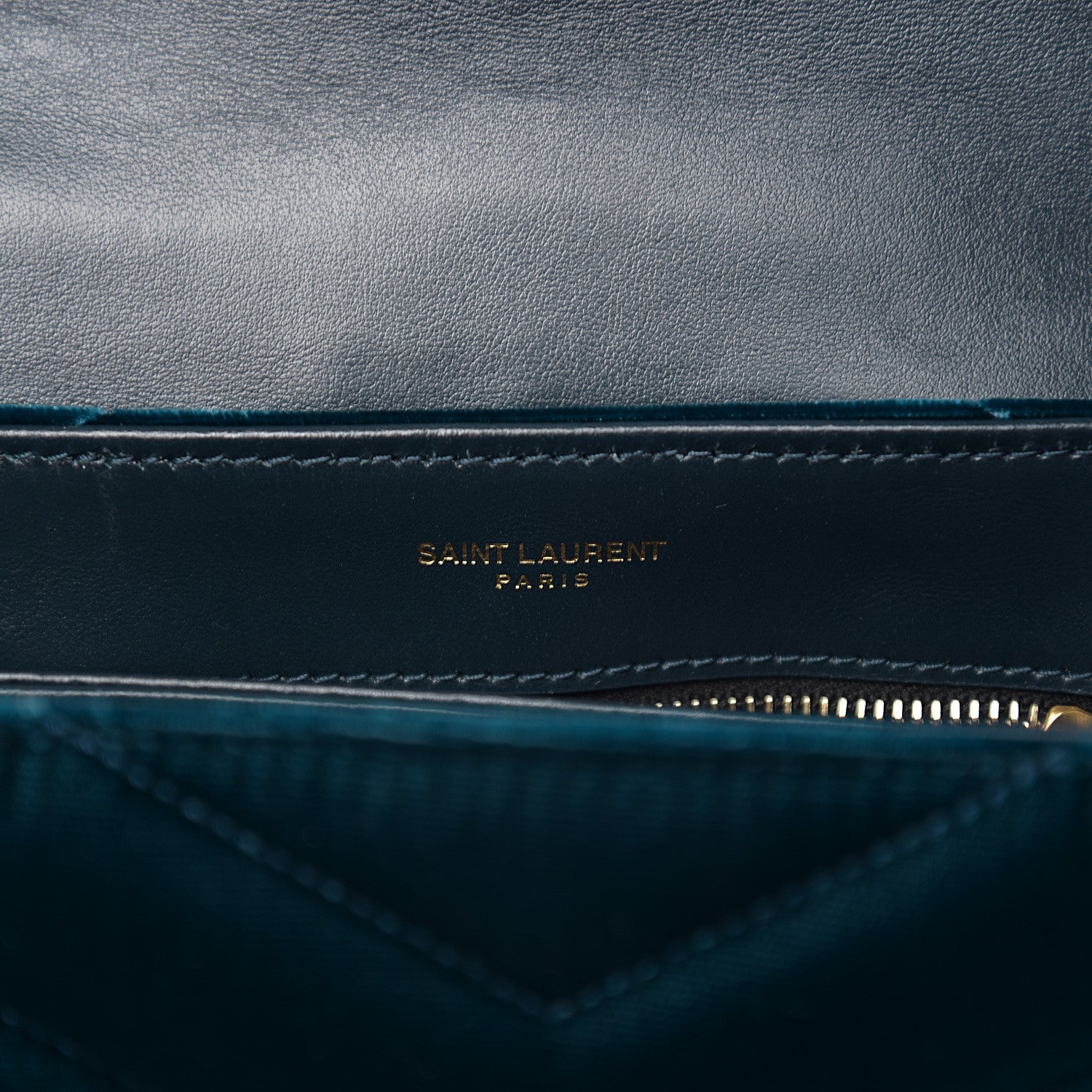 Saint Laurent Velvet Y Quilted Monogram Toy Loulou Chain Satchel Dark Ottanio 5 of 10