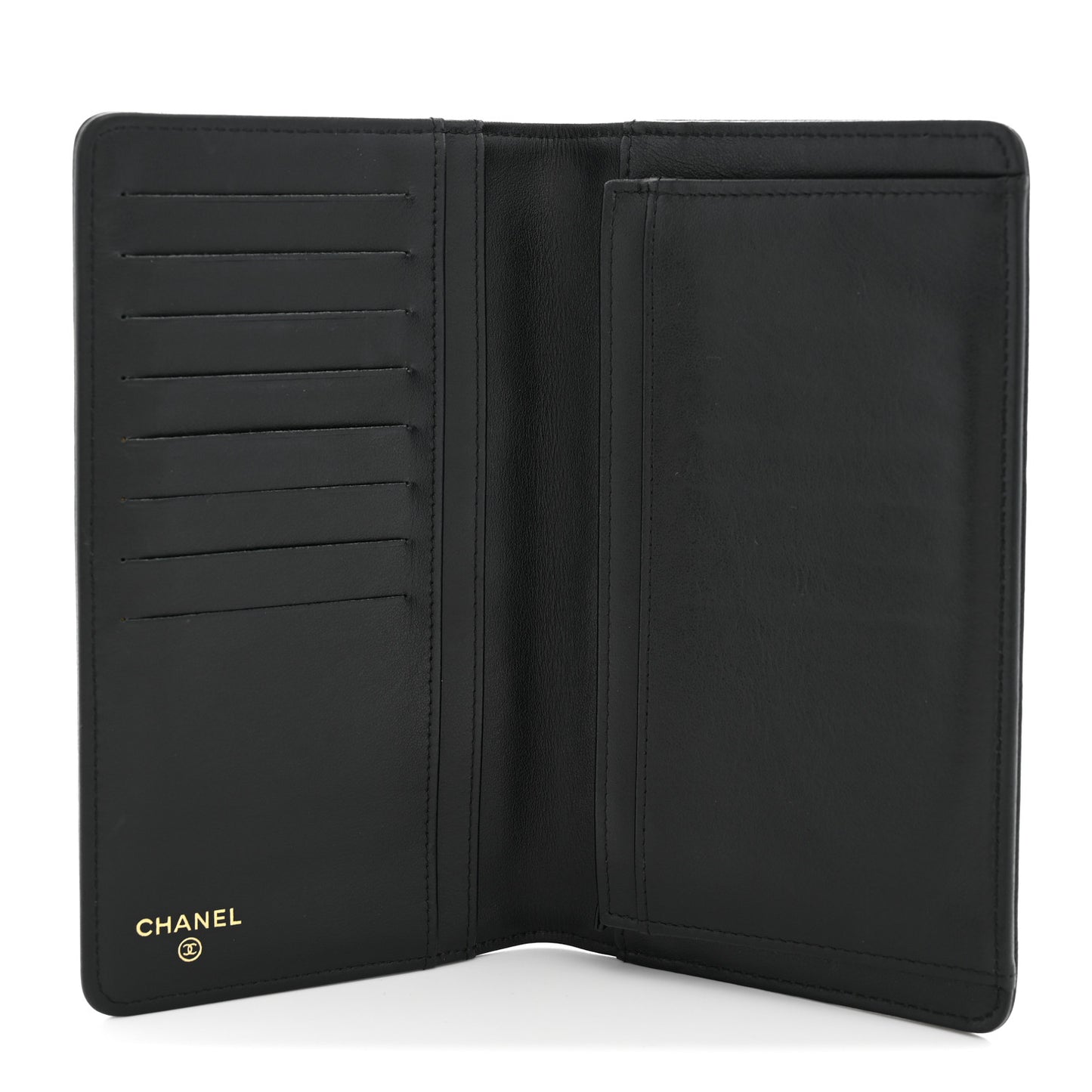 Lambskin Quilted Boy Yen Wallet Black