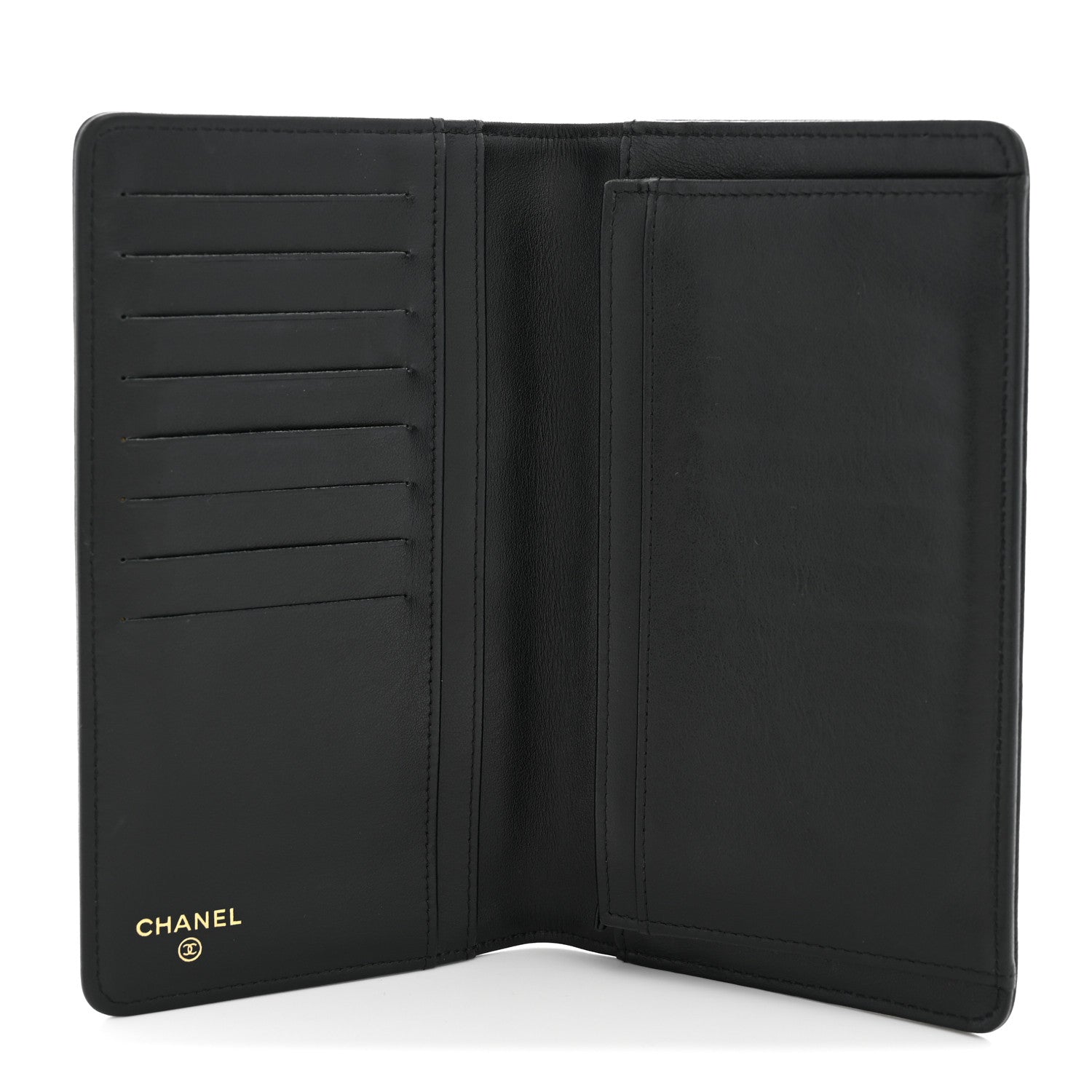 Chanel Lambskin Quilted Boy Yen Wallet Black 5 of 7