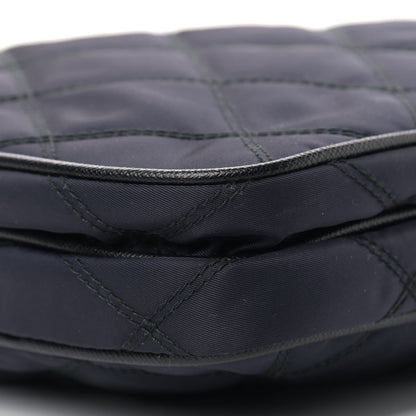 Prada Nylon Tessuto Impuntu Quilted Shoulder Bag Blue Black 9 of 10